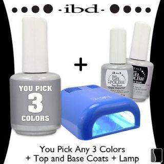 IBD Just Gel UV Nail Polish CHOOSE 3 Colors TOP BASE COAT Blue LED 