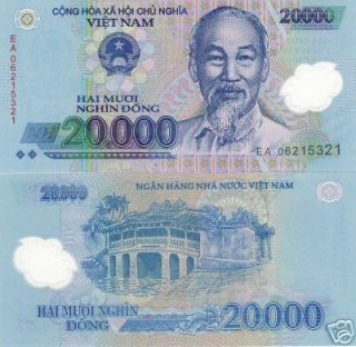 new vietnam 20 000 dong polymer bank note money from