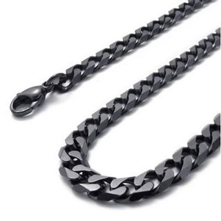5mm 6.5mm 10 40 Mens Black Stainless Steel Necklace Twist Chain 