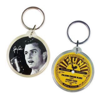Johnny Cash   Sun Records   Folsom Prison Blues Photo Key Ring