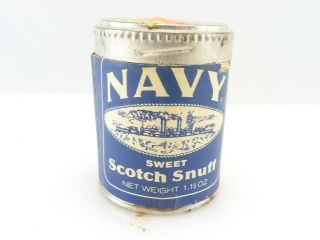 Vintage Can of Navy Sweet Scotch Snuff Helme Quality Snuff 1.15 oz 