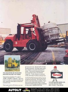 1979 taylor big red ty 180 forklift truck brochure time