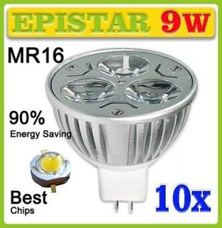10x MR16 Spot Light Bulb 12V 3x3W 9W LED high power saving bulbs Warm 