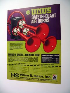 vilem haan unus safety blast air horns 1977 print ad