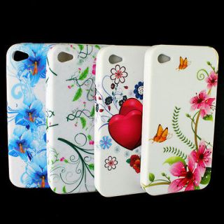 4pcs new Beautiful Flower Back Cover Skin case for Iphone 4 4th 4G 4S 