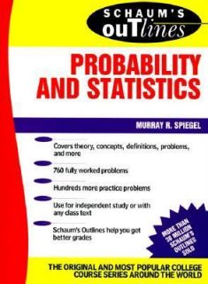 Probability and Statistics by Murray R. Spiegel 2003, Paperback