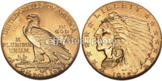 50, Quarter Eagle, 1915, Indian Head