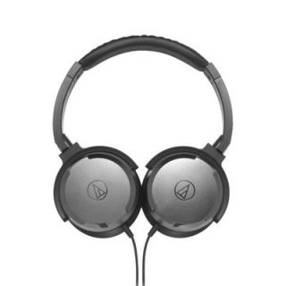 Audio Technica Solid Bass ATH WS50 Headband Headphones   Black Silver 