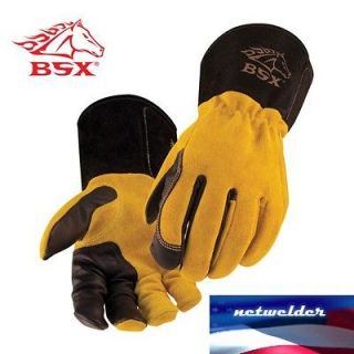 BSX Premium 3 Kidskin Finger Cowhide Back TIG Welding Gloves   BT88 