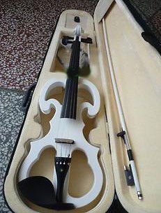 Cool FULL white handmade electric violin musical instrument 4/4 Violin 