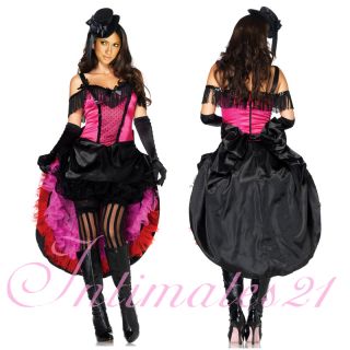 New Highkick Honey Saloon Girl Burlesque Costume Fancy Party Dress Set 