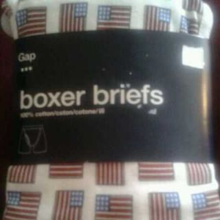 nwt gap american flag boxer brief white xl
