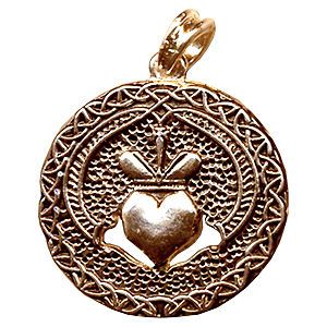 claddagh 24ct pendant amulet celtic vintage jewelry art from 