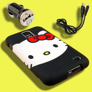 Case+Car Charger for Samsung Galaxy S II 2 S2 Skyrocket Hello Kitty F 