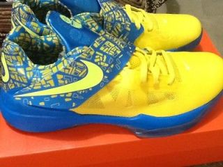 New Nike Zoom KD IV 4 Scoring Title Kevin Durant Yellow Blue Mens 