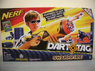 NERF Dart Tag Swarmfire 20 Dart Motorized Full Auto Gun NEW hasbro Nib