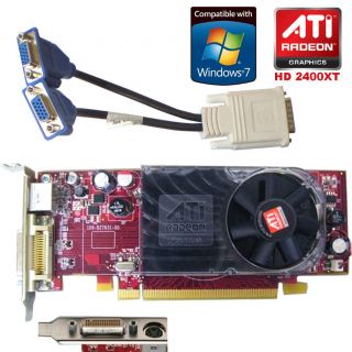 HD 2400XT Low Profile PCI E 256MB Gaming Dispaly Card Dual VGA 