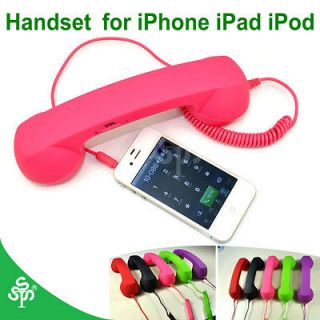 Hot Pink 3.5mm HD Mic Retro POP Phone Handset For iPhone 3G 3GS 4 S 4G 