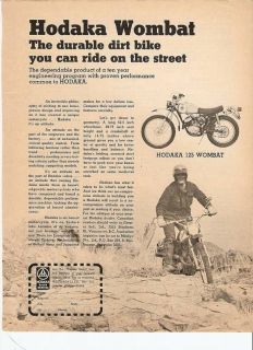 1974 hodaka 125 wombat enduro motorcycle org old ad time
