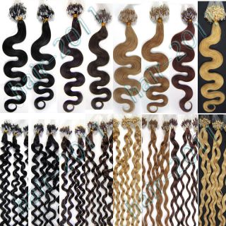 New Arrival 20Curly Wavy Loop Micro Ring Remy Human Hair Extensions 