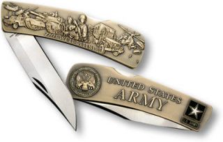 army lockback knife small bronze antique w presentation time left