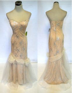 nwt masquerade $ 190 champagne pageant prom ball gown 9