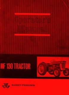 massey ferguson mf 130 mf130 tractor owner operators manual time