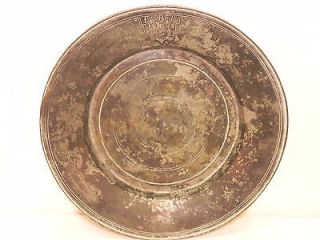 Antique 1768 Dated Pewter Copper Charger Plate,Persian?,13 Wide,Rare 