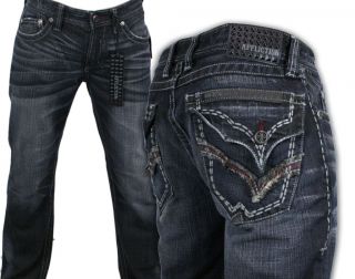 AFFLICTION Jeans Mens COOPER rem flap relaxed boot cut VIGILANTE 