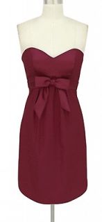 BL636 BURGUNDY DARK RED STRAPLESS PADDED BRIDESMAID COCKTAIL PARTY 