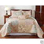 Shabby King Bed Quilt Sham Set Tuscan French Country Cottage Patchwork 