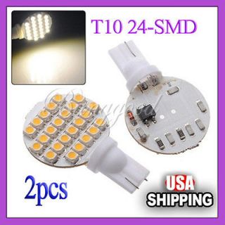 2X T10 194 921 168 W5W 24 1210 SMD LED Warm White RV Landscaping Light 