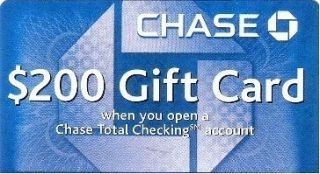 200 Chase Bank Checking Bonus Coupon NO DIRECT DEPOSIT Exp Jan 1/31 