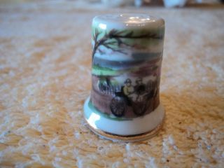 Vintage Buggy in the Countryside Collectible Thimble   made in Japan