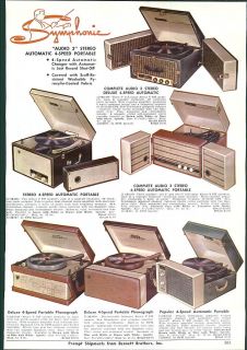1961 AD Arvin High Fidelity Phonograph Console Portable Symphonic