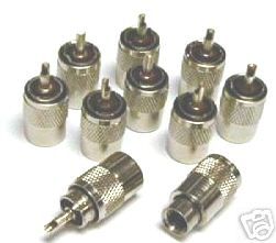 10 x pl259 uhf connector plugs for rg213 coaxial cable  11 