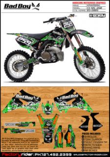 2003 2009 KAWASAKI KX 125 250 BADBOY Motocross Graphics DIRT BIKE 