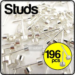 196 Pcs Stainless STEEL STUDS Earrings EAR BODY RINGS for PIERCING GUN 
