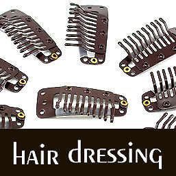 20 x brown snap clips making clip in on hair
