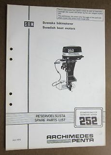 SBM Archimedes Penta Outboard Motor Model 252 Spare Parts List Manual