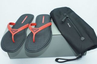 Prada Saffiano Camoflauge Fumo Sandals Thongs Flip Flops Size 9 Shoes 