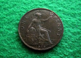 1919 great britain penny xf au  left