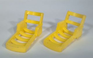 Vintage Fisher Price Little People Chaise Lounge Chairs Set Yellow 
