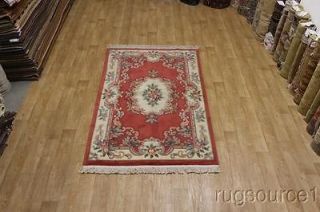 HAND CRAFT CARVED FLORAL 5X8 ART DECO CHINESE ORIENTAL AREA RUG WOOL 