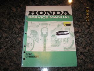 1992 honda cr500r dirt bike service manual time left $