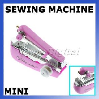Pink Mini Hand Held Clothes Sewing Machine Portable Pocket