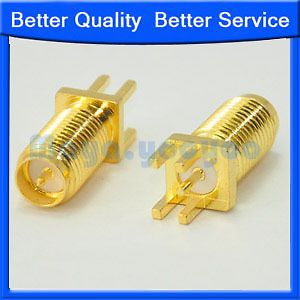RP SMA jack male pin end launch PCB mount solder 0.062 connector