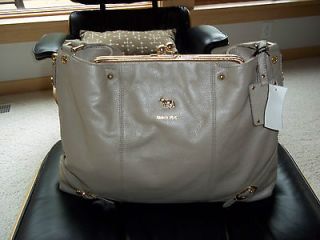   Beige Color Lrge Purse Handbag Tote w/Gold Accents $298 Stunning