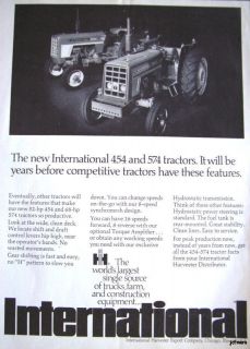 1972 ad international ih 454 574 tractors advert from united
