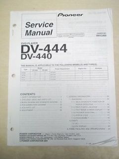 Pioneer Service Manual~DV 444/440 DVD Player~Original~Repair
